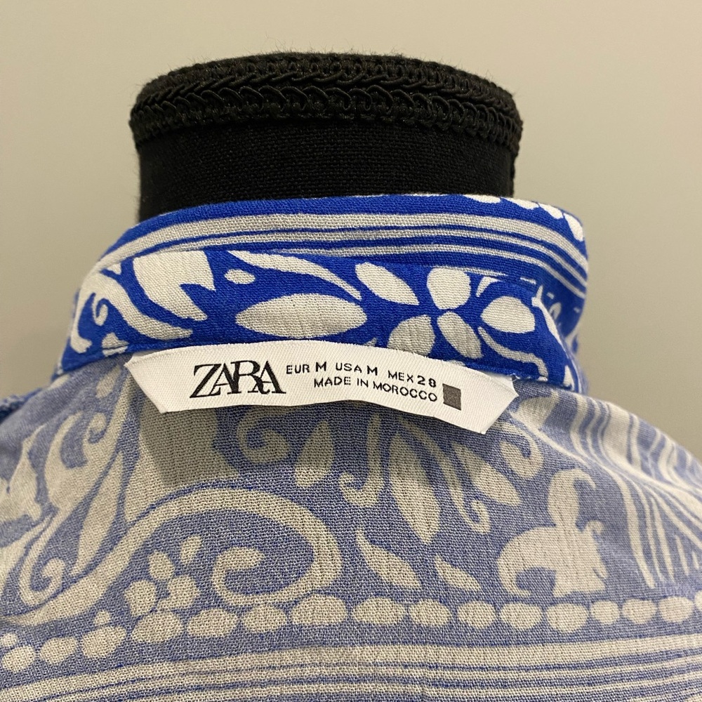 Zara Blue and Gray Patterned Garment - Picture 4 of 4